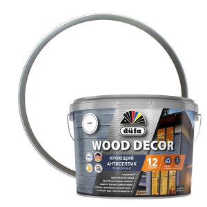 Антисептик Dufa Wood Decor кроющий биозащитный для дерева база 1 белый 9 л
