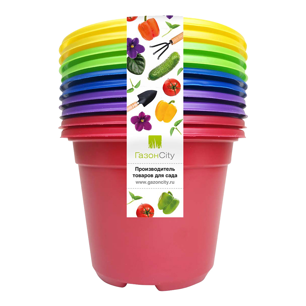 original-5251.jpg Горшок круглый Color 110х110 мм мультиколор Газон Сити (10 шт.) — изображение 1