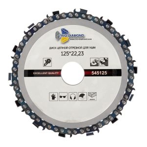 Диск пильный цепной по дереву для УШМ Trio-Diamond 125х22,2х4,5 мм (545125)