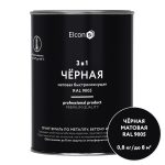 Грунт-эмаль по ржавчине 3в1 Elcon черная RAL 9005 матовая 0,8 кг