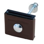 Крепление скоба-болт к столбам 62х55 мм коричневое RAL 8017