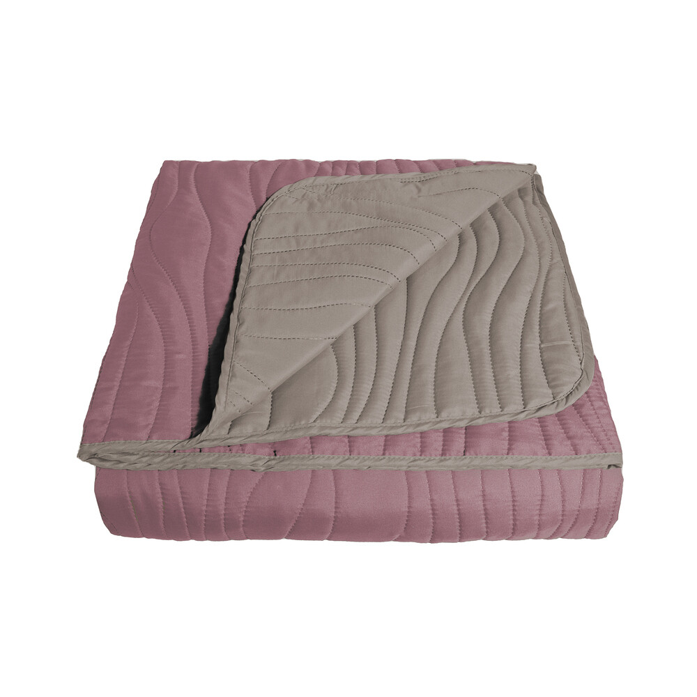 original-5906.jpg Покрывало 200х220 см Melissa Кора двустороннее стеганое зефир/серо-коричневый (5091650 07) — изображение 1