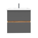 Комплект тумба с раковиной Sanstar Graffa 50 см подвесная дуб вотан/графит софт (450.1-1.4.1.ККОМ)