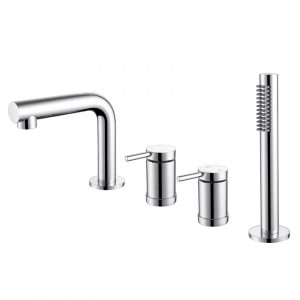 Смеситель на борт ванны Abber Emotion хром однорычажный с лейкой (AF8813)