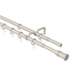 Карниз настенный металлический двухрядный раздвижной 160-300 см d16/19 мм сталь (151.212)