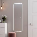 Зеркало настенное с подсветкой Goncalo 455х1350 мм гримерное белое