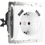 Розетка Werkel встраиваемая белая с 2хUSB-А (a051141)