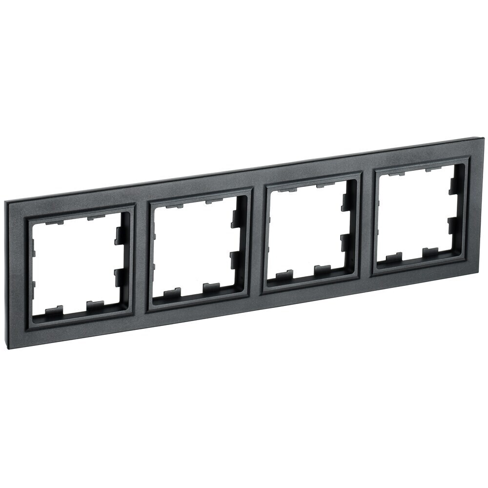original-7210.jpg Рамка IEK Brite РУ-4-БрЧ четырехместная черная (BR-M42-K02) — изображение 1