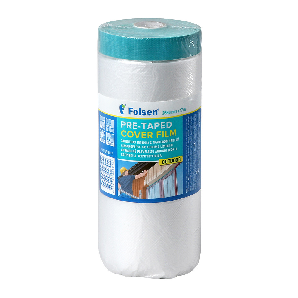 original-7432.jpg Пленка защитная Folsen для наружных работ с клейким краем 9 мкм 2,66х17 м (45,22 кв.м) — изображение 1