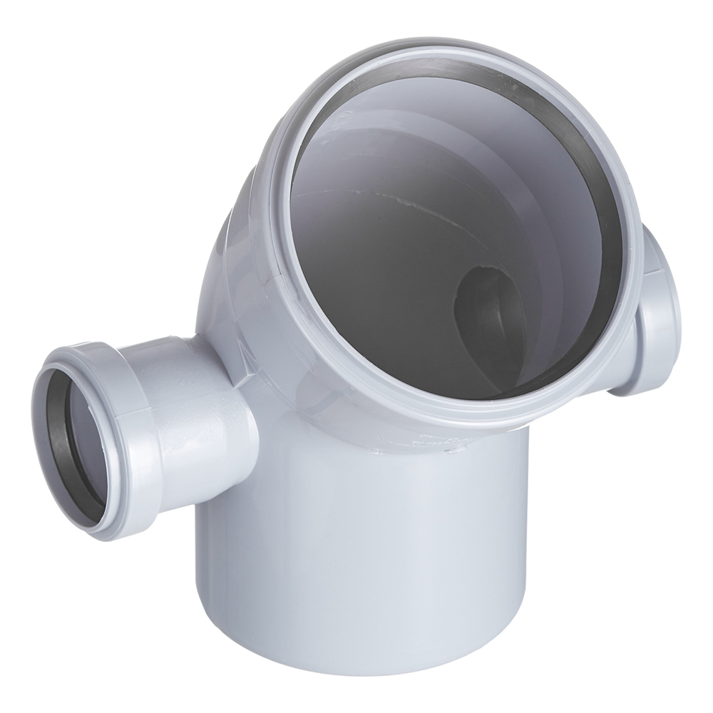 original-7667.jpg Отвод Valfex d110х50 мм 45° пластиковый с выходом d50 мм универсальный для внутренней канализации (23113150) — изображение 1