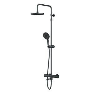 Душевая система AM.PM X-Joy с верхним душем с лейкой с термостатом черная (F0785A522)