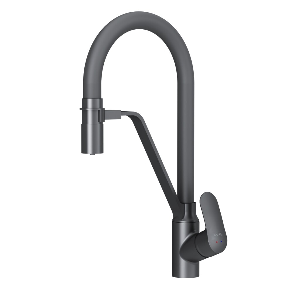 original-7897.jpg Смеситель для кухни AM.PM Like черный с гибким изливом с подключением к фильтру однорычажный (F8007822) — изображение 1