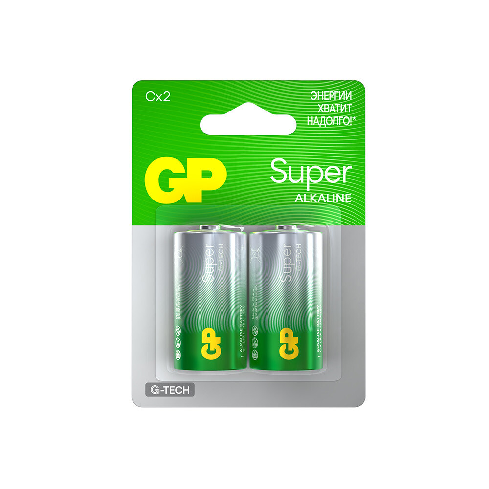 original-7928.jpg Батарейка GP Batteries Super Алкалин C LR14 1,5 В (2 шт.) (GP 14AA21-2CRSBC2) — изображение 1