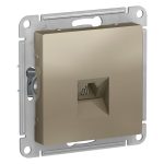 Розетка телефонная Systeme Electric AtlasDesign встраиваемая шампань RJ11 (ATN000581)