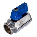 Кран шаровой латунный СТМ 1/2 ВР(г) х 1/2 НР(ш) проходной мини со сменной ручкой прямой (CWMFM012)