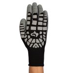 Перчатки 2 нити с латексным и ПВХ покрытием виброзащитные ЛЭВ черно-серые 10 (L)