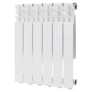 Радиатор алюминиевый КМ 500 мм 6 секций 1" боковое подключение белый