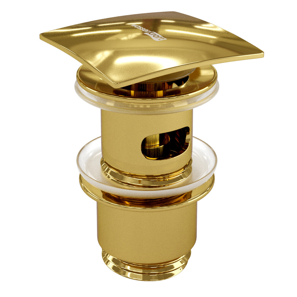 original-8743.jpg Донный клапан WasserKraft клик-клак 1 1/4 с переливом золото (A168) — изображение 1