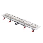 Лоток душевой MCH Medium с комбинированным затвором 650х60 мм d40 мм решетка из нержавеющей стали (CH650MN)