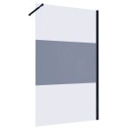 Душевая перегородка Abber Immer Offen черная 100х200 см стекло матовое 6 мм (AG69100BT)