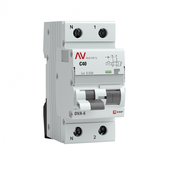 original-9188.jpg Автомат дифференциальный EKF Averes DVA-6 40А 1P+N тип A 30 мА 6 кА (rcbo6-1pn-40C-30-a-av) — изображение 1