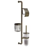 Стойка с бумагодержателем и ершом WasserKraft стекло/металл бронза