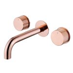 Смеситель для раковины встраиваемый Abber Wasser Kreis розовое золото двухвентильный (AF81122RG)