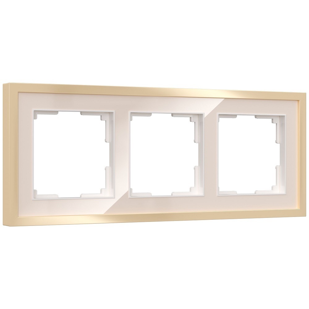 original-9546.jpg Рамка Werkel Baguette трехместная айвори/латунь (a060236) — изображение 1
